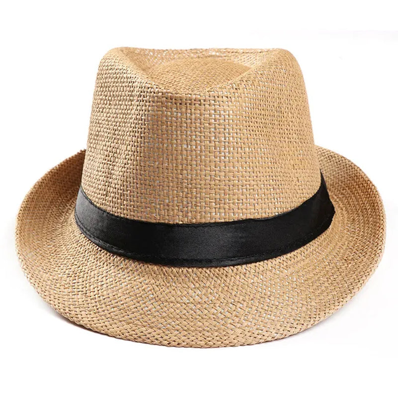 Sunhat Women Men Fashion Summer Casual Trendy Beach Sun Straw Hat Cowboy Fedora Hat Gangster Cap Sun Hat Small Hat Sunscreen