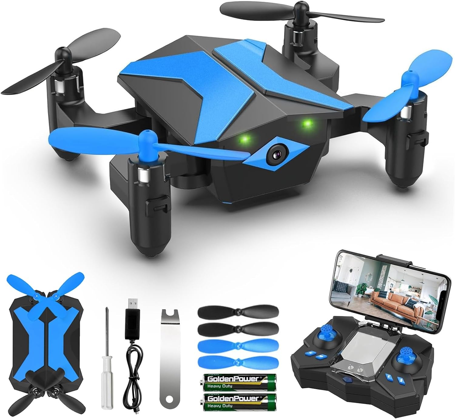 Mini Drone for Kids with FPV Camera, Toys Gifts for Boys Girls with Voice Control, 3D Flips, Altitude Hold, Headless Mode, One Key Start, Trajectory Flight, RC Quadcopter Foldable Kids Drone