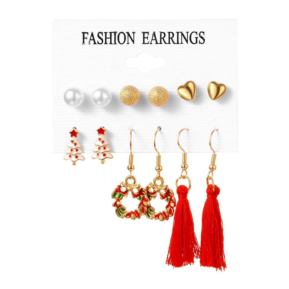 Christma Earrings Set Christmas Gifts for Women Cute Bells Tree Elk Earring Halloween Jewelry