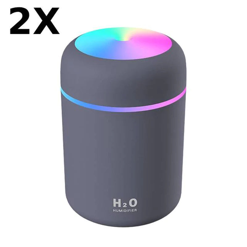 300Ml Mini Air Humidifier Ultrasonic Aroma Essential Oil Diffuser Auto Shut-Off USB Mist Sprayer Home Car Air Humidifier Light