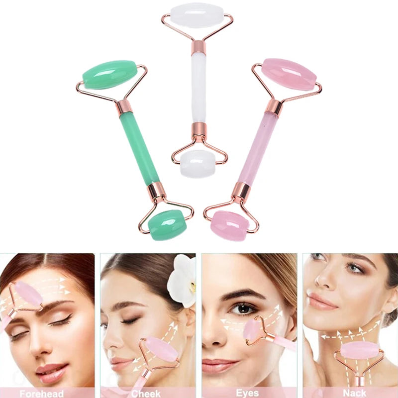 Natural Massager for Face Gouache Scraper for Face Massager Jade Roller Guasha Scraper for Face Microniddle Roller Face Gua Sha