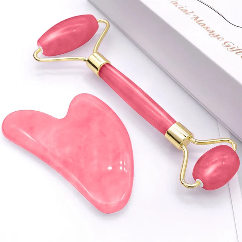 Natural Massager for Face Gouache Scraper for Face Massager Jade Roller Guasha Scraper for Face Microniddle Roller Face Gua Sha