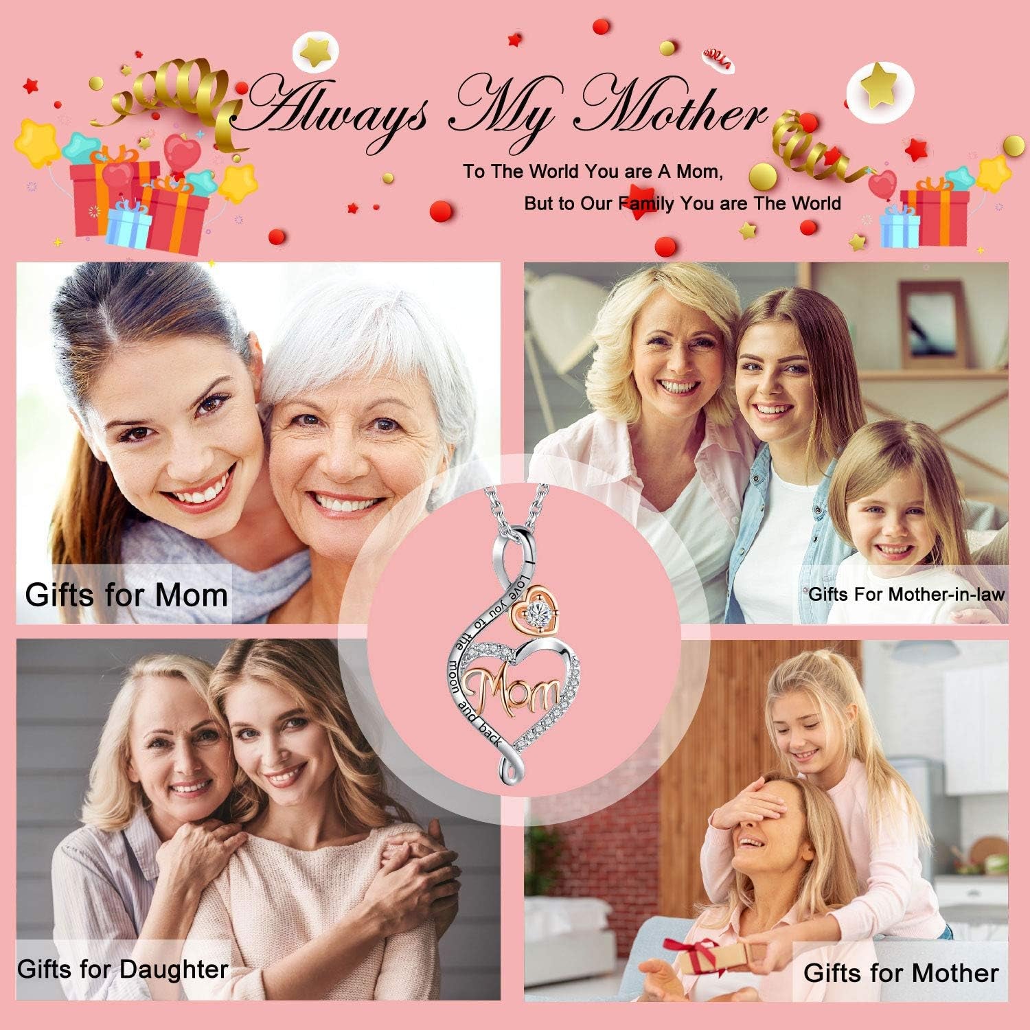 Best Gifts for Women,Sterling Silver Mom Grandma Necklace, Birthday Mothers Day Valentine'S Day Jewelry Gifts for Mom Grandma Wife from Daughter Son