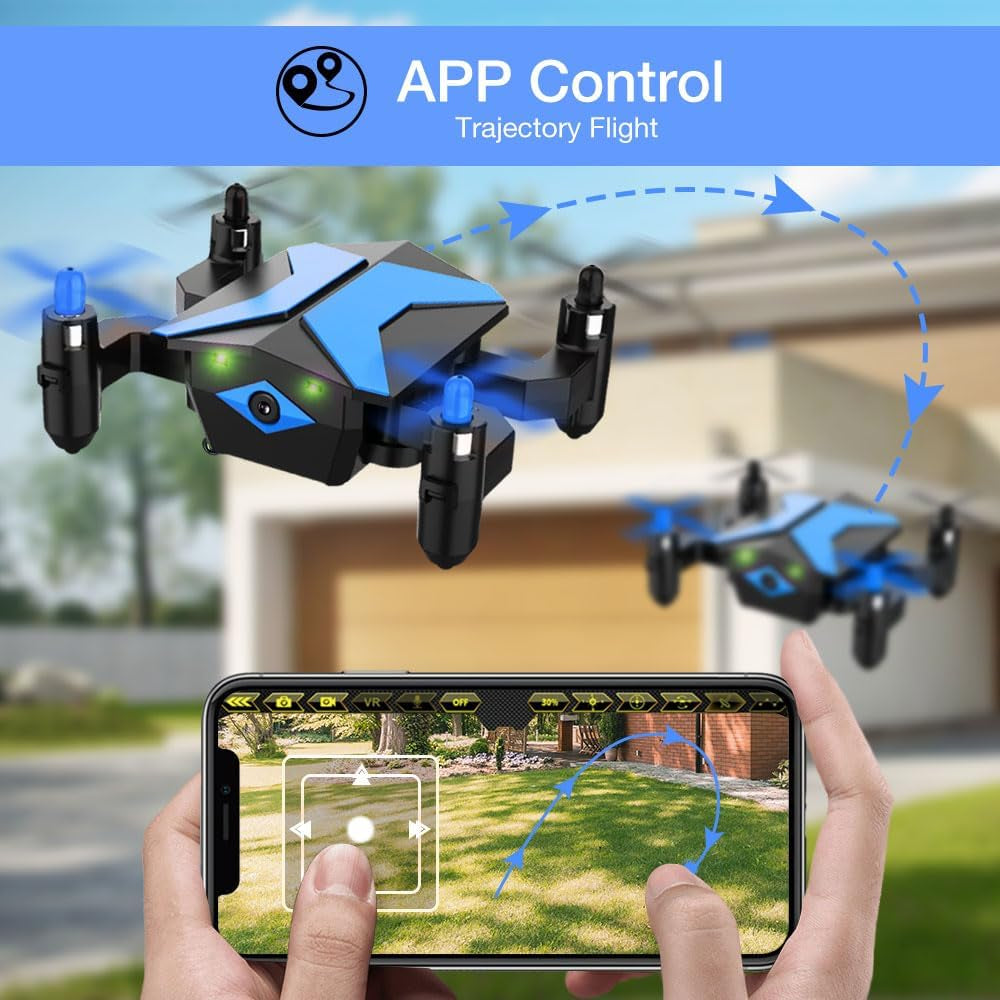 Mini Drone for Kids with FPV Camera, Toys Gifts for Boys Girls with Voice Control, 3D Flips, Altitude Hold, Headless Mode, One Key Start, Trajectory Flight, RC Quadcopter Foldable Kids Drone