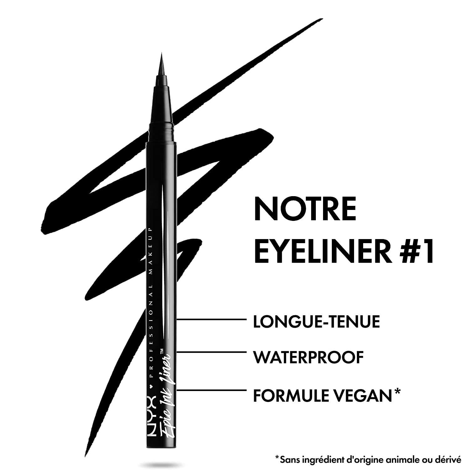 Epic Ink Liner, Waterproof Liquid Eyeliner - Black, Vegan Formula