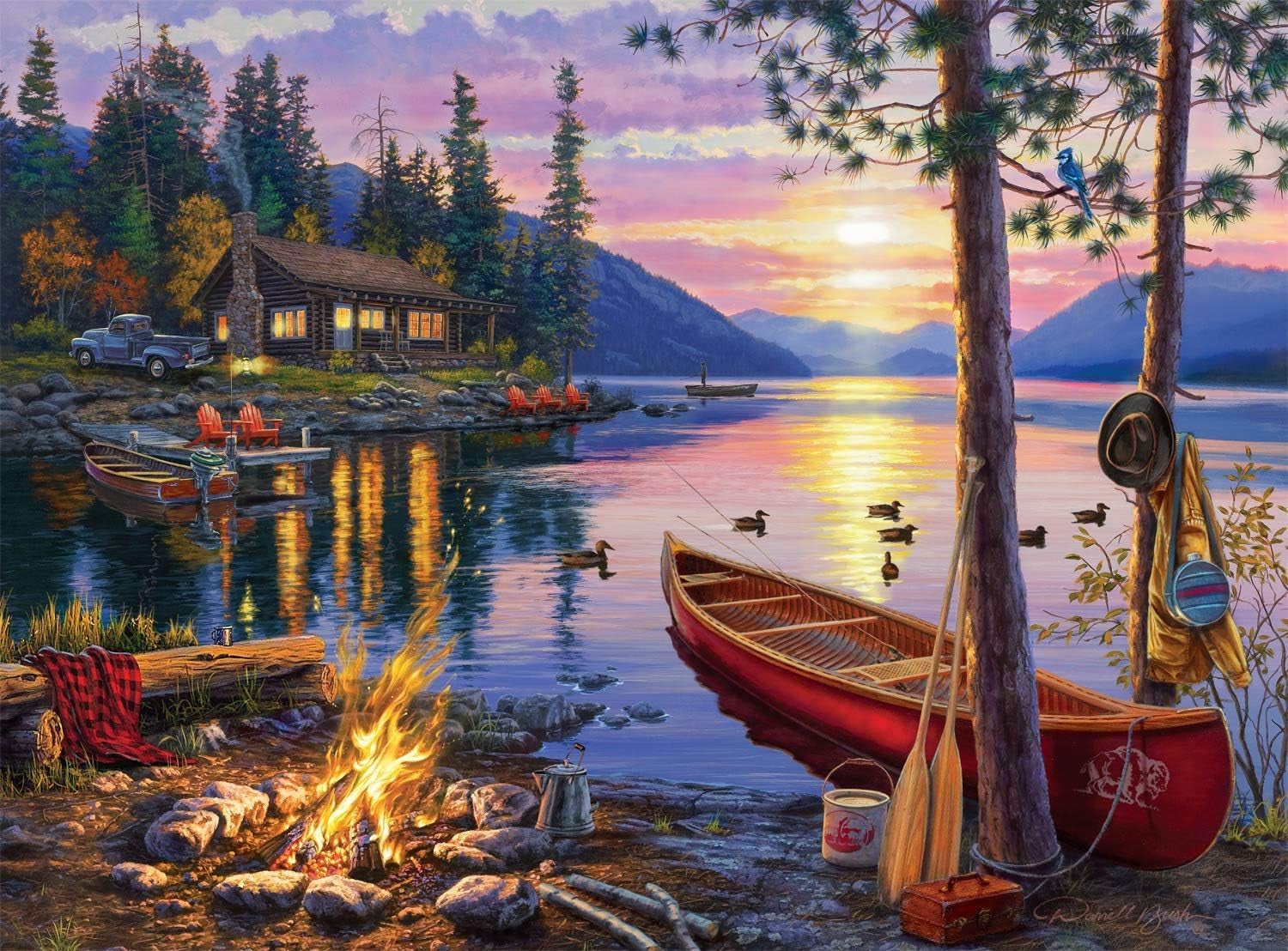 - Darrell Bush - Canoe Lake - 1000 Piece Jigsaw Puzzle