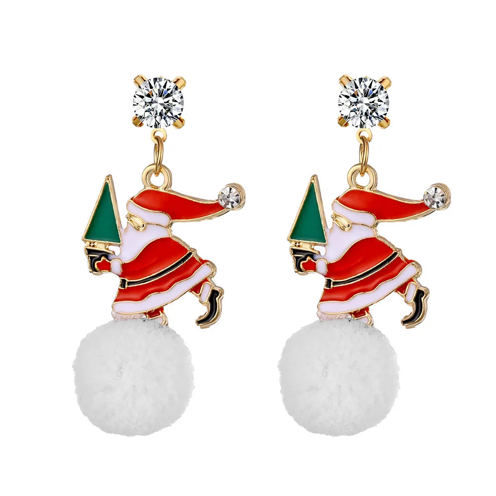 Christma Earrings Set Christmas Gifts for Women Cute Bells Tree Elk Earring Halloween Jewelry