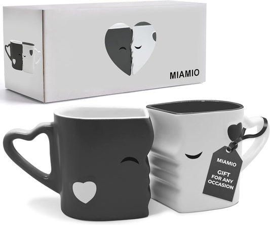 - Coffee Mugs/Kissing Mugs Bridal Pair Gift Set for Weddings/Birthday/Anniversary with Gift Box (Gray)