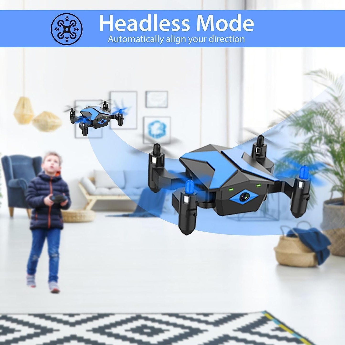 Mini Drone for Kids with FPV Camera, Toys Gifts for Boys Girls with Voice Control, 3D Flips, Altitude Hold, Headless Mode, One Key Start, Trajectory Flight, RC Quadcopter Foldable Kids Drone