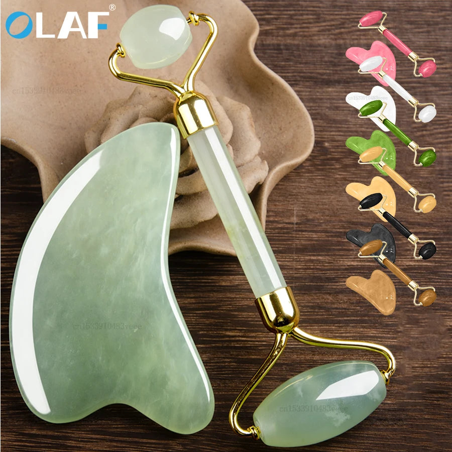 Natural Massager for Face Gouache Scraper for Face Massager Jade Roller Guasha Scraper for Face Microniddle Roller Face Gua Sha