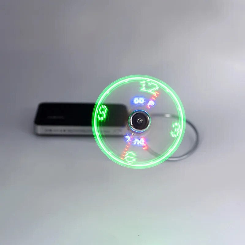 USB Fans Mini Time and Temperature Display Creative Gft with LED Light New Cool Gadgets Products for Laptop PC Dropship