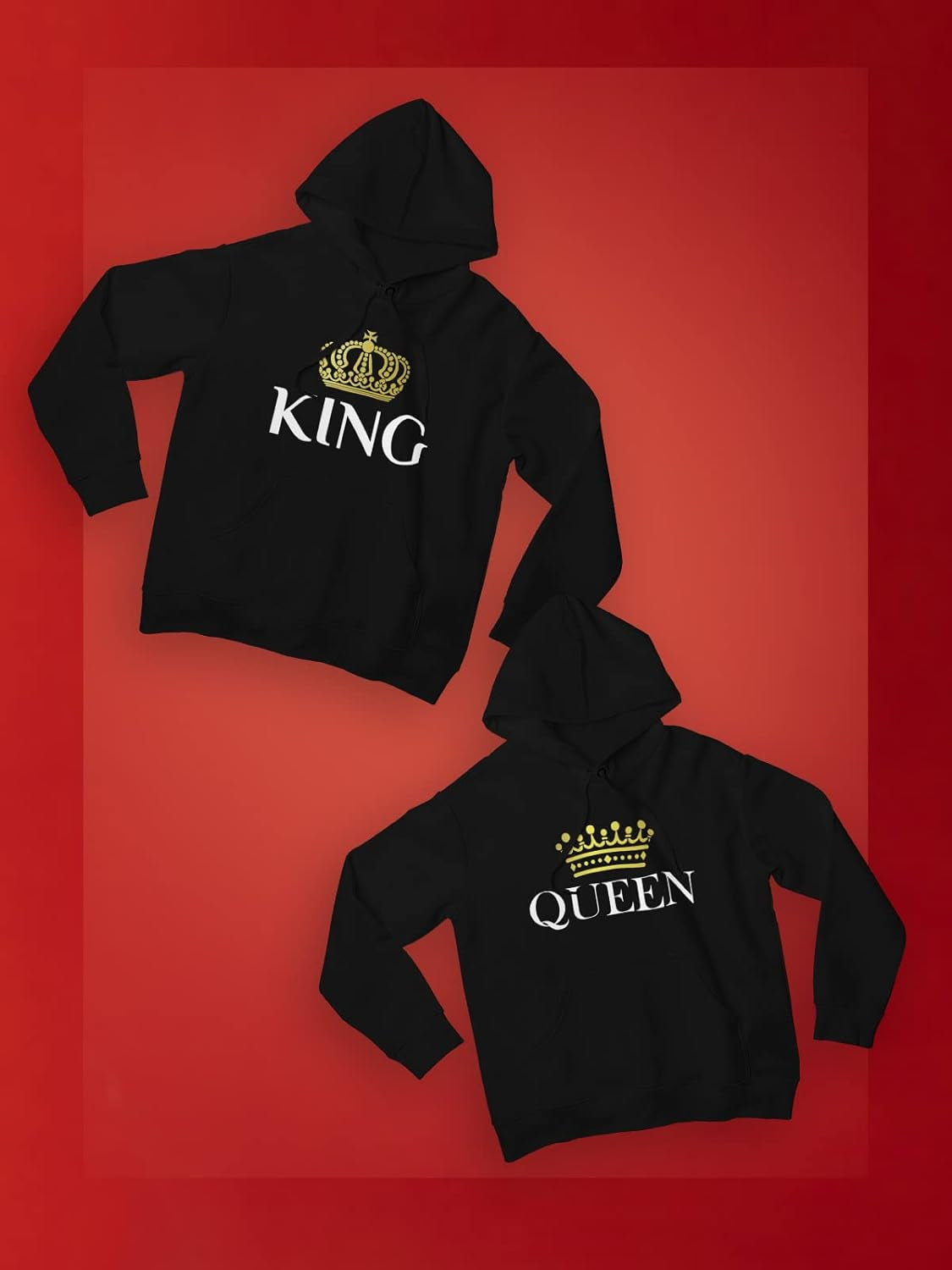 King and Queen Matching Hoodies for Couples His & Hers Boyfriend Girlfriend Wife Husband Couple Hoodie Set