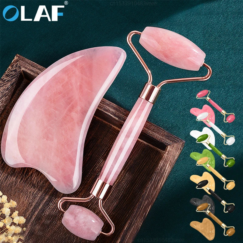 Natural Massager for Face Gouache Scraper for Face Massager Jade Roller Guasha Scraper for Face Microniddle Roller Face Gua Sha