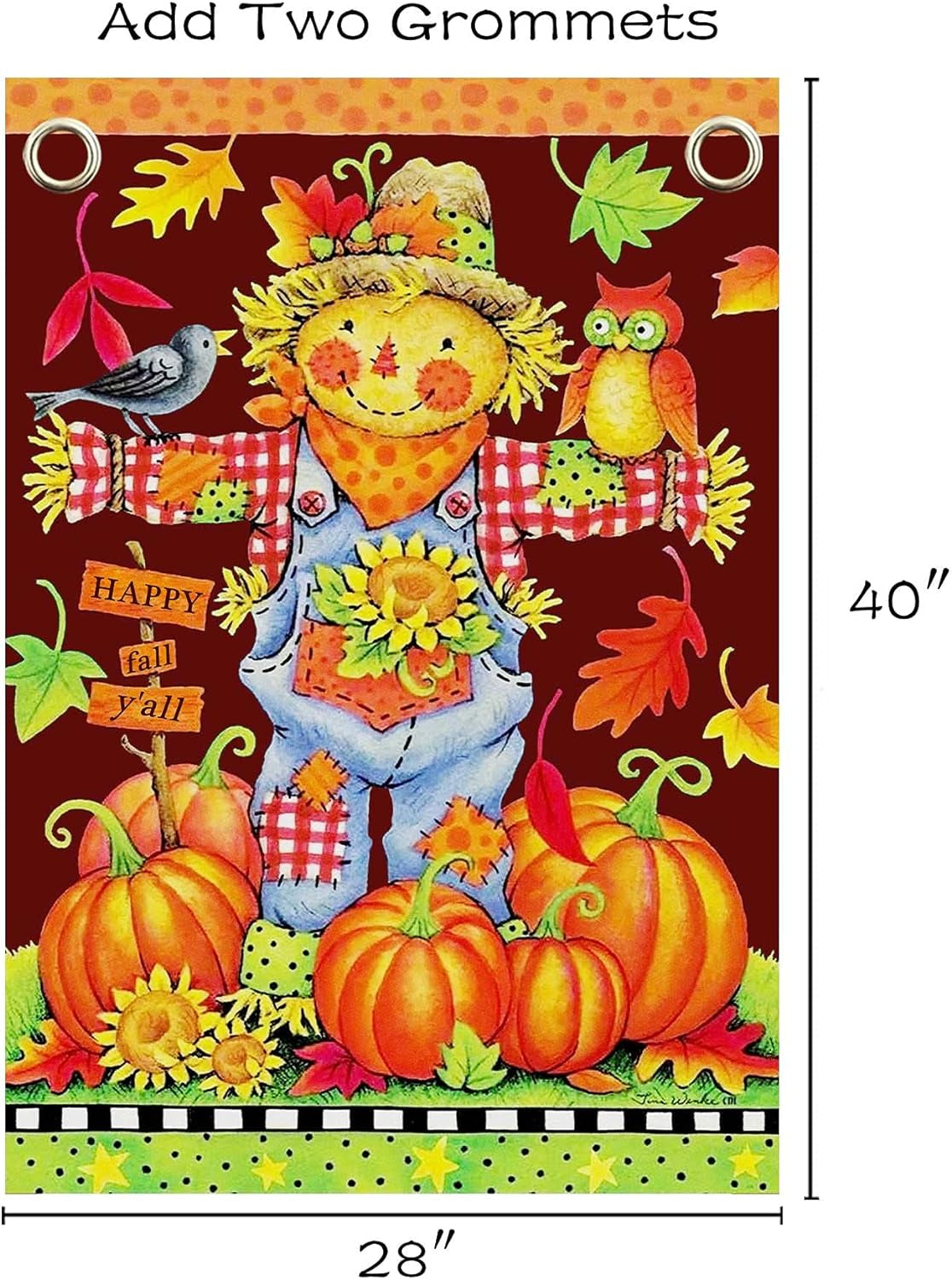 Fall House Flags Double Sided Autumn Flag Scarecrow Harvest Pumpkin Yard Decorations Happy Fall Garden Flags 28 X 40 Inch Large Fall Yard Flags with 2 Grommets