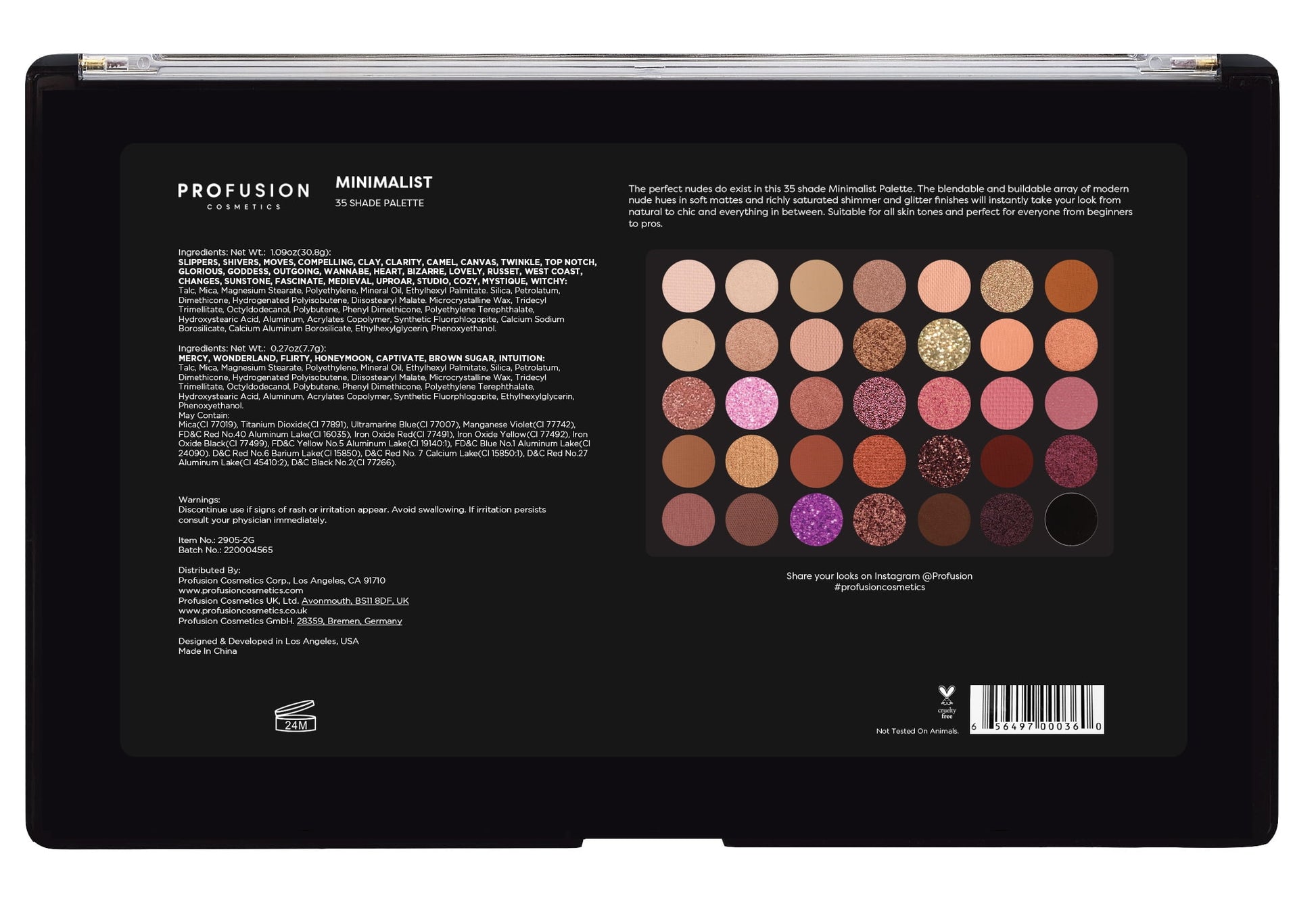 Cosmetics 35 Shade Eyeshadow Palette - Minimalist