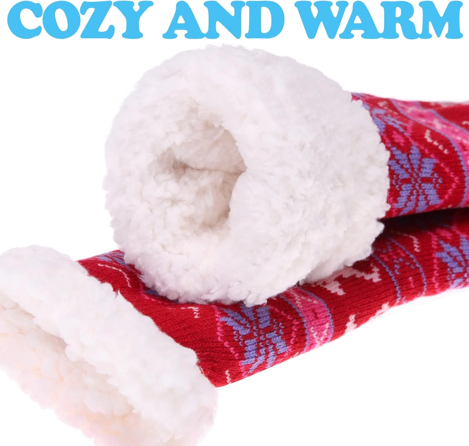 Slipper Socks for Women with Grippers, Winter Warm Fuzzy Indoor Christmas Gifts Socks