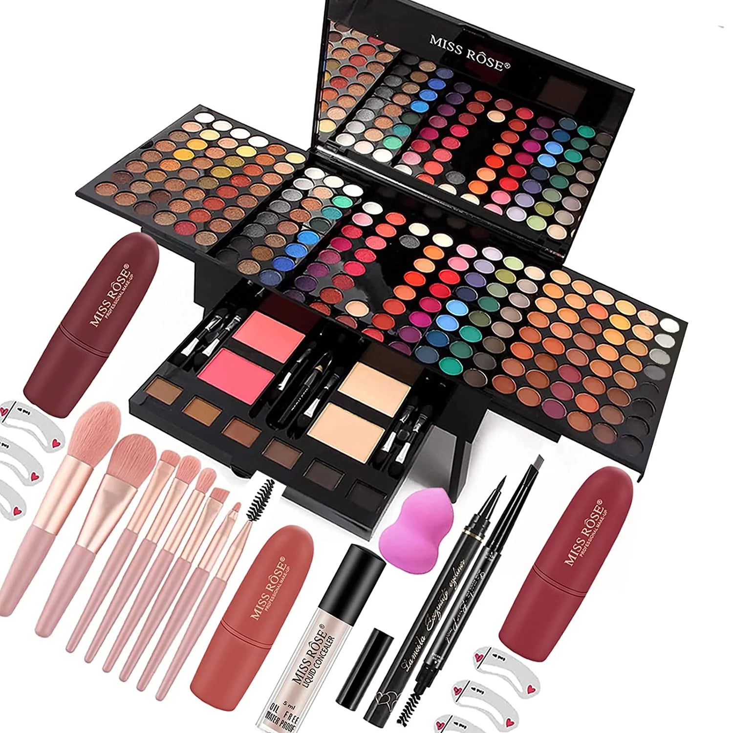 190 Colors Makeup Kit,Professional Makeup Kits for Women Full Kit,All in One Makeup Set for Women&Beginner,Include Eyeliner/Eyeshadow/Lipstick/Compact Powder/Glitter Powder/Makeup Brush…