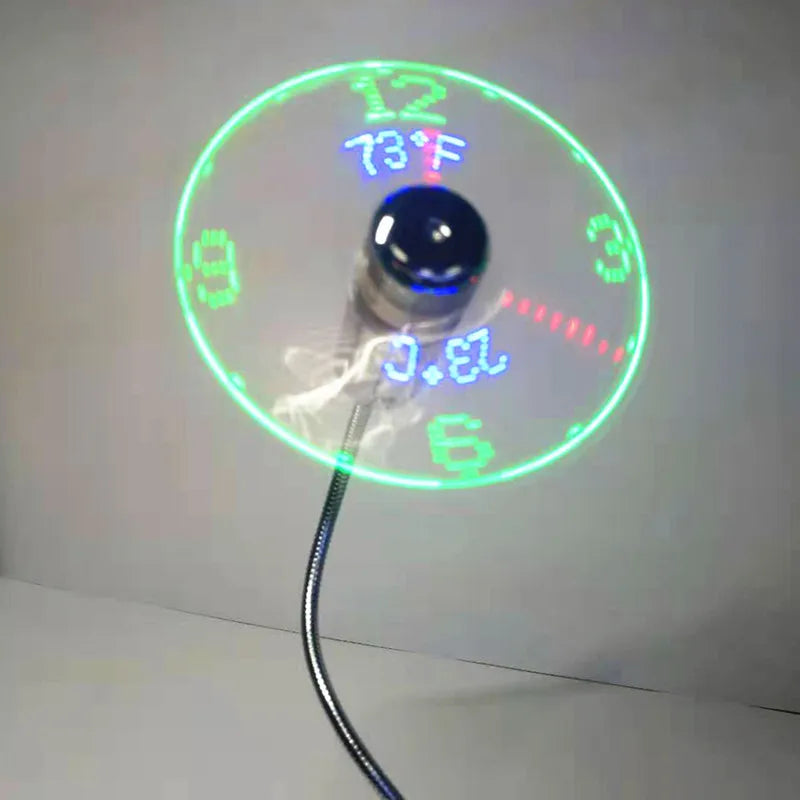 USB Fans Mini Time and Temperature Display Creative Gft with LED Light New Cool Gadgets Products for Laptop PC Dropship