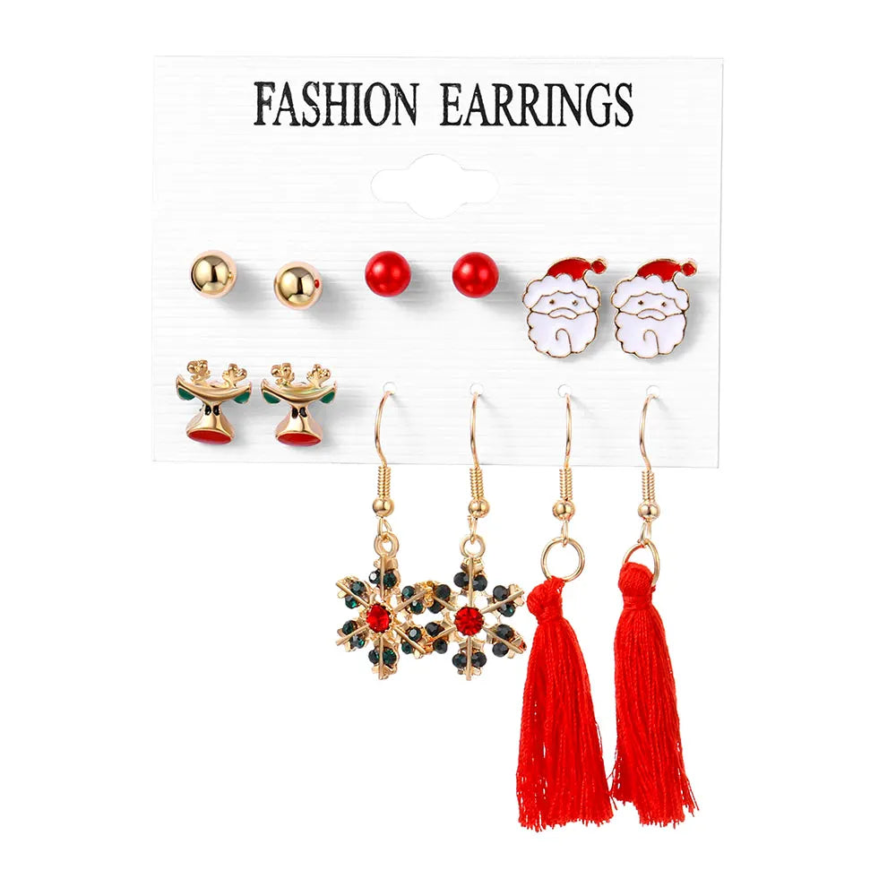 Christma Earrings Set Christmas Gifts for Women Cute Bells Tree Elk Earring Halloween Jewelry