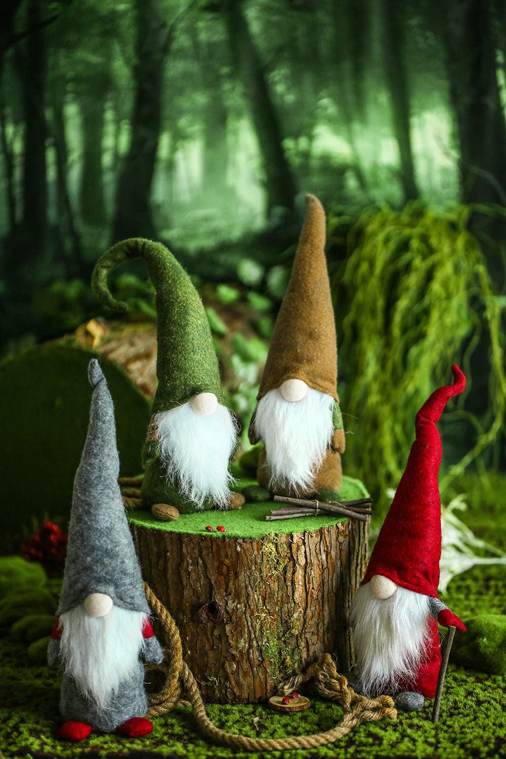 Swedish Gnome Christmas Decorations -Tomte - Scandinavian Elf - Plush Birthday Present - Home Ornaments Table Decor, Green - 16 Inches