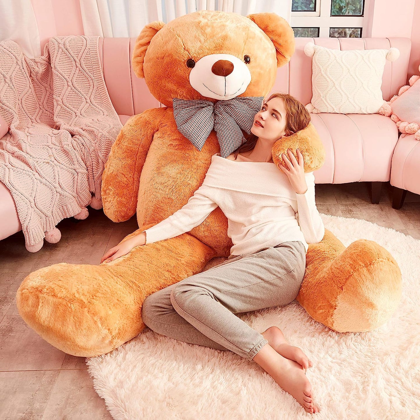 Giant Teddy Bear Plush Toy Stuffed Animals (Brown, 70 Inches)