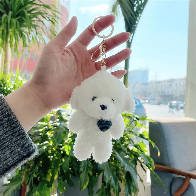 Kawaii 11Cm Soft Teddy Bear Keychain Plush Rabbit Pendant Keychain DIY Trinket Kids Stuffed Animal Toys Bag Car Accessories