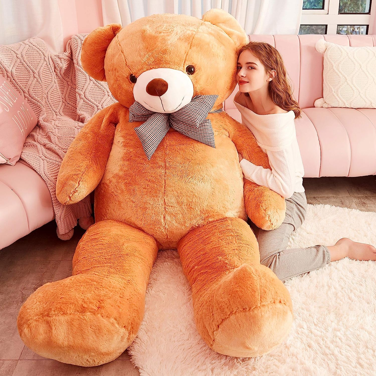 Giant Teddy Bear Plush Toy Stuffed Animals (Brown, 70 Inches)